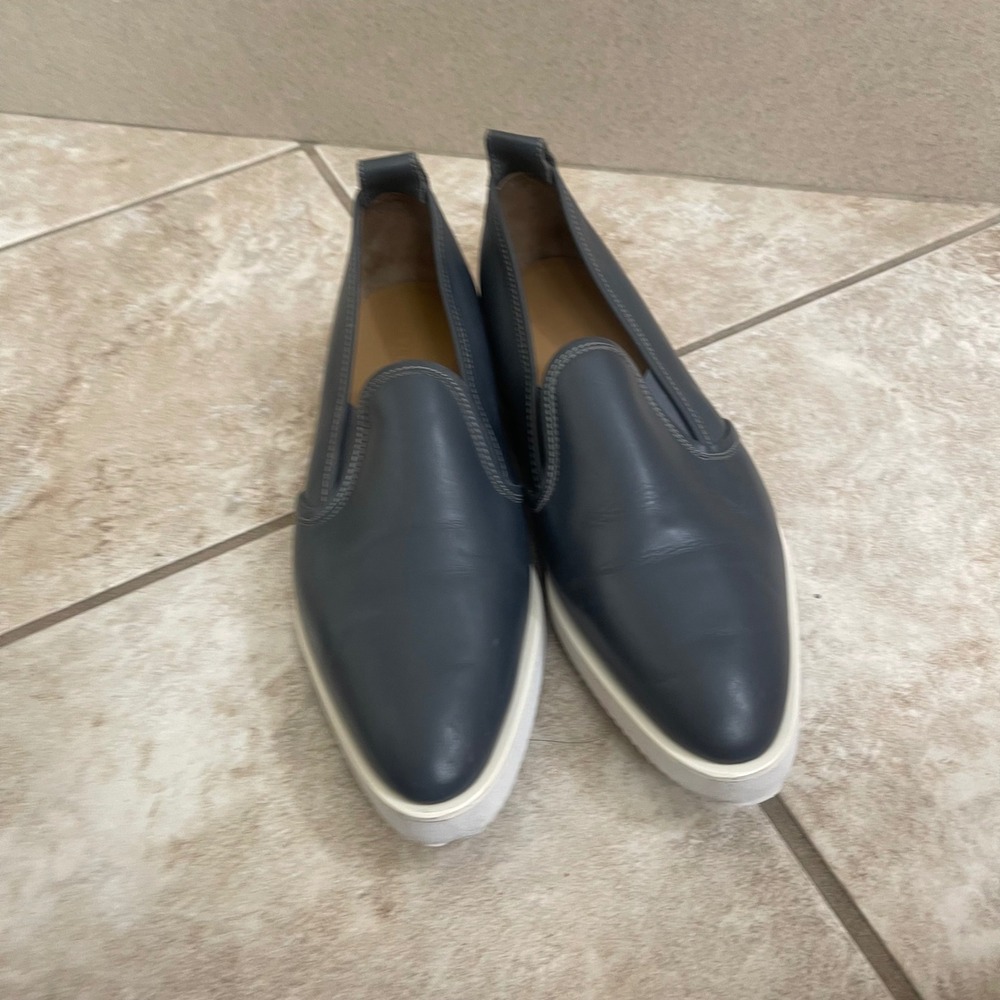 Everlane Navy Blue Leather Street Shoe Pointed Toe Slip On Sneaker Italy lady 10 - Picture 4 of 13